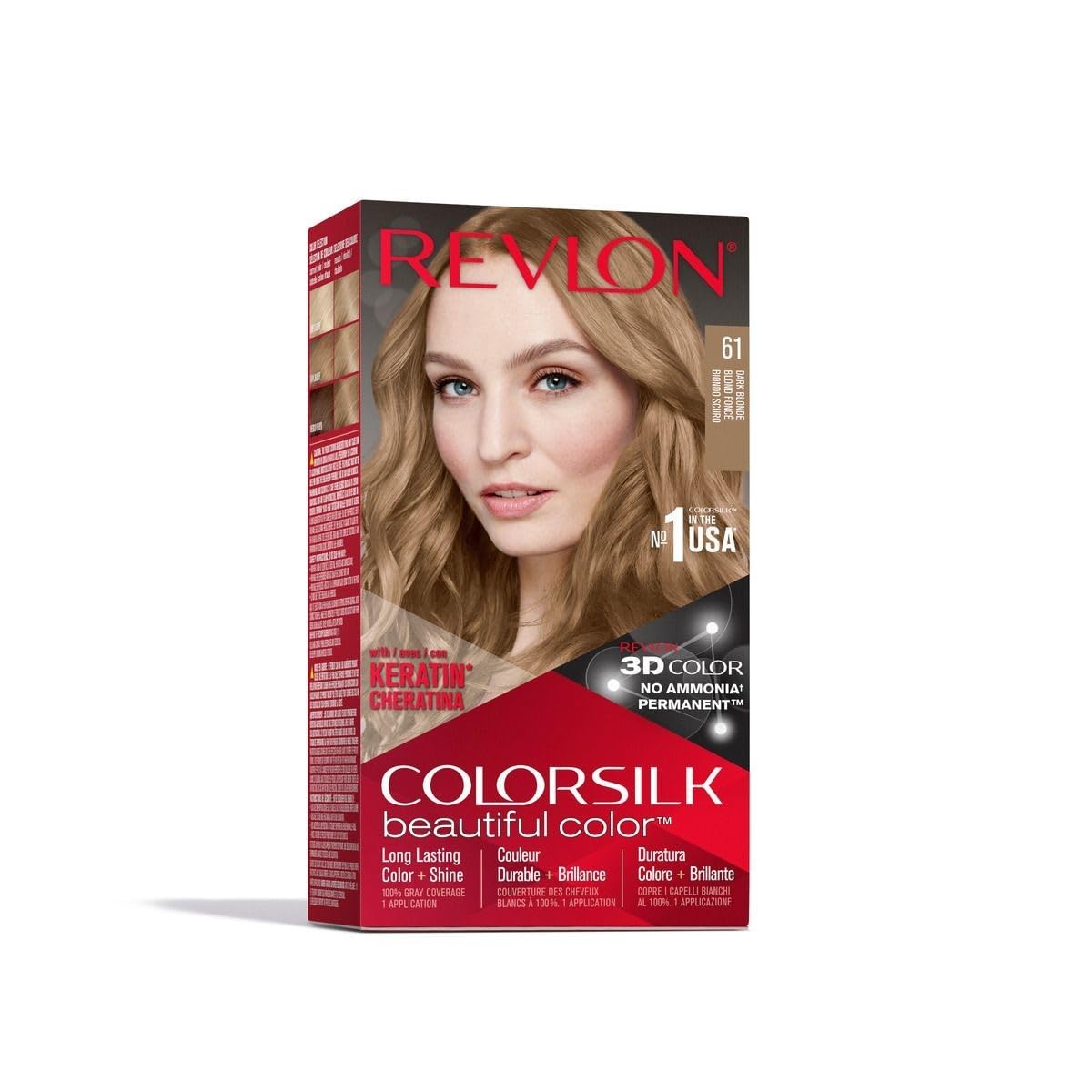Revlon, Colorsilk, Permanente Haarfarbe, 61 Dark Blonde, 130 ml
