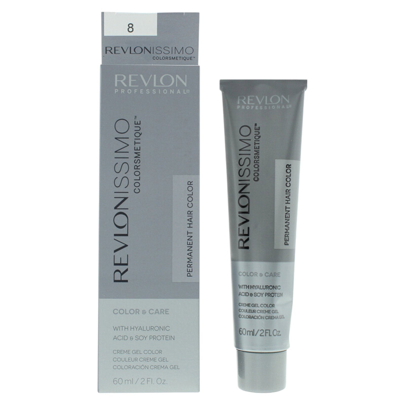 Revlon Revlon, Revlonissimo Colorsmetique, Hyaluronsäure, Permanente Haarfarbe, 8 Light Blonde, 60 ml Regular