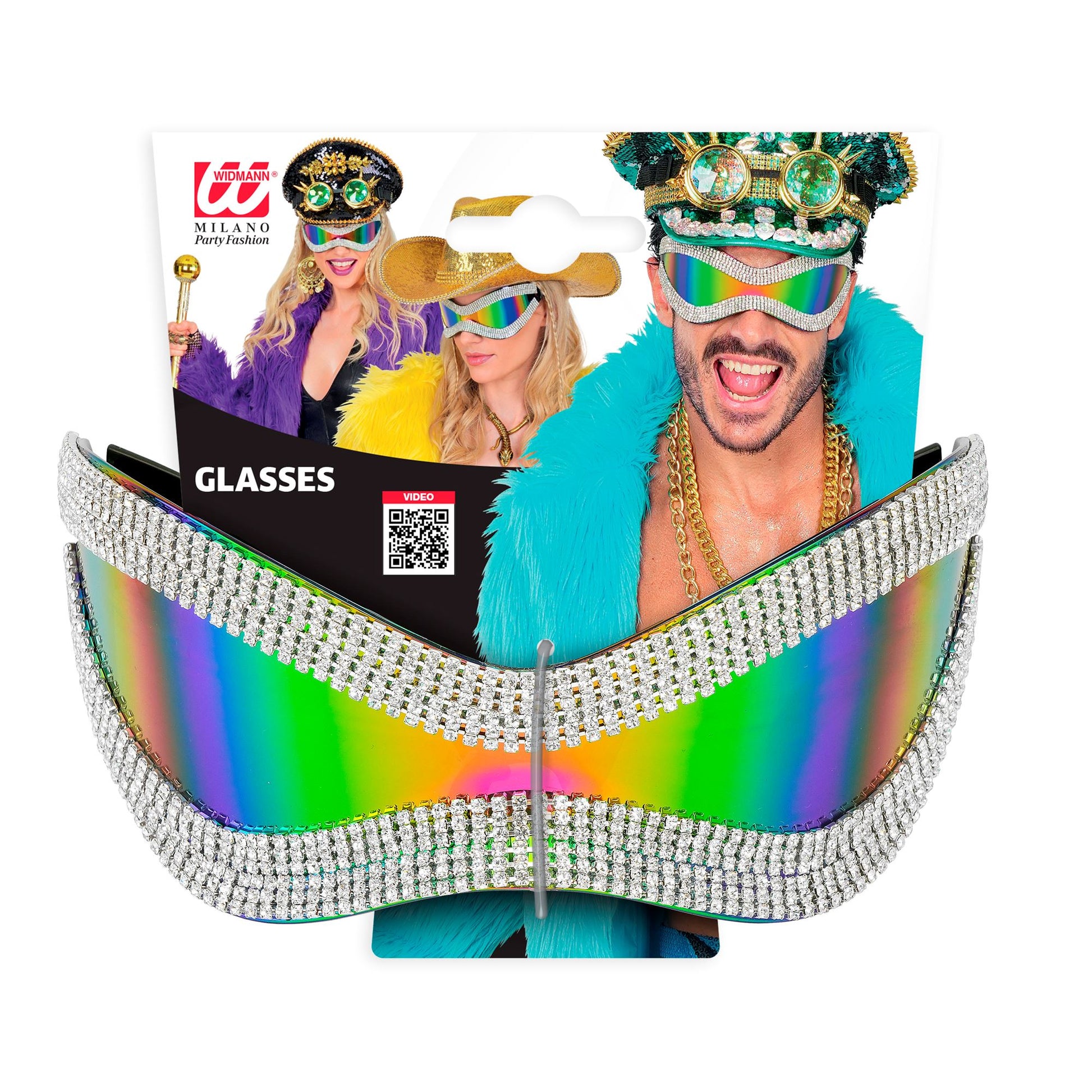 "RIESEN STRASS BRILLE MIT MULTICOLOR GLÄSERN" – Detailansicht