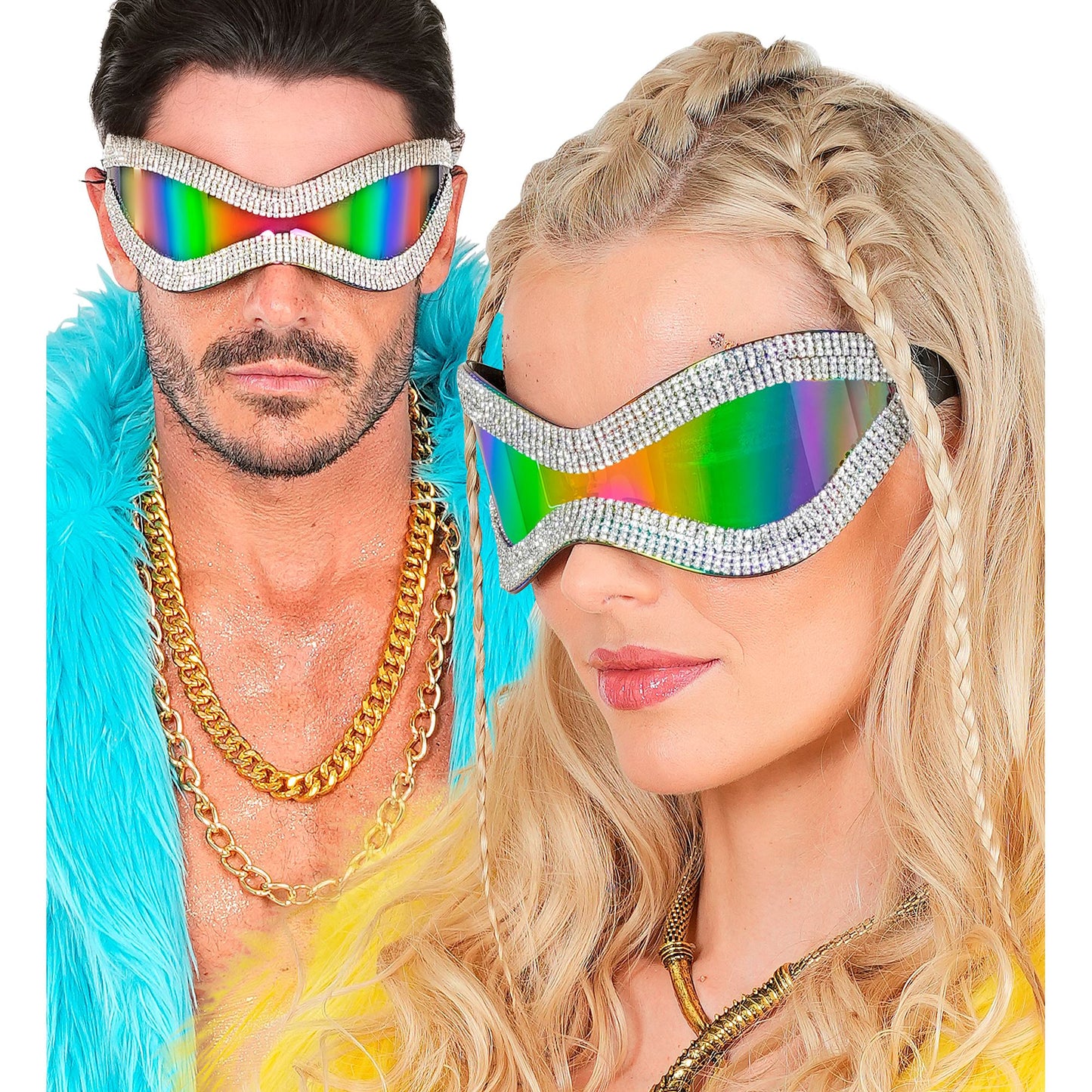 "RIESEN STRASS BRILLE MIT MULTICOLOR GLÄSERN" – Ansicht 3