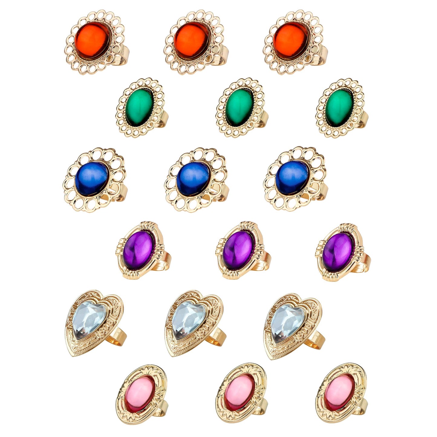 "RING MIT EDELSTEIN" sort. in 6 Modellen und Farben - in Box – Detailansicht