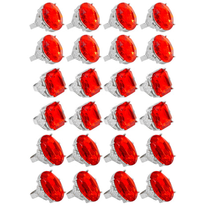 "RING MIT ROTEM EDELSTEIN" in Displaybox - sort. in 3 Modellen – Detailansicht