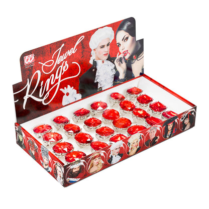 "RING MIT ROTEM EDELSTEIN" in Displaybox - sort. in 3 Modellen – Ansicht 4