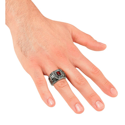 "RING MIT STRASS & ROTEM EDELSTEIN" – Ansicht 3