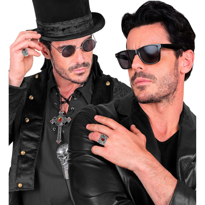 "RING MIT STRASS & ROTEM EDELSTEIN" – Ansicht 4