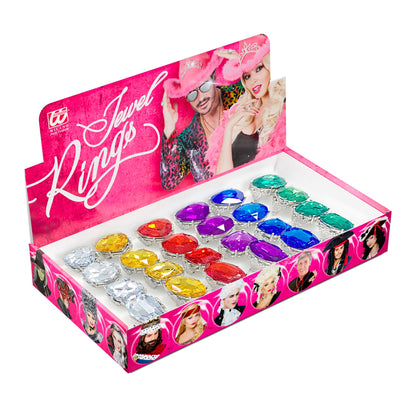 "RINGE MIT FARBIGEM EDELSTEIN" in Displaybox - sort. In 4 Modellen und 6 Farben – Ansicht 3