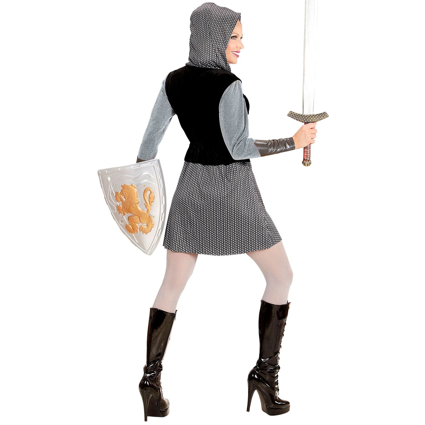 "RITTER" (Kleid mit Kapuzenumhang, Armbänder) – Ansicht 3