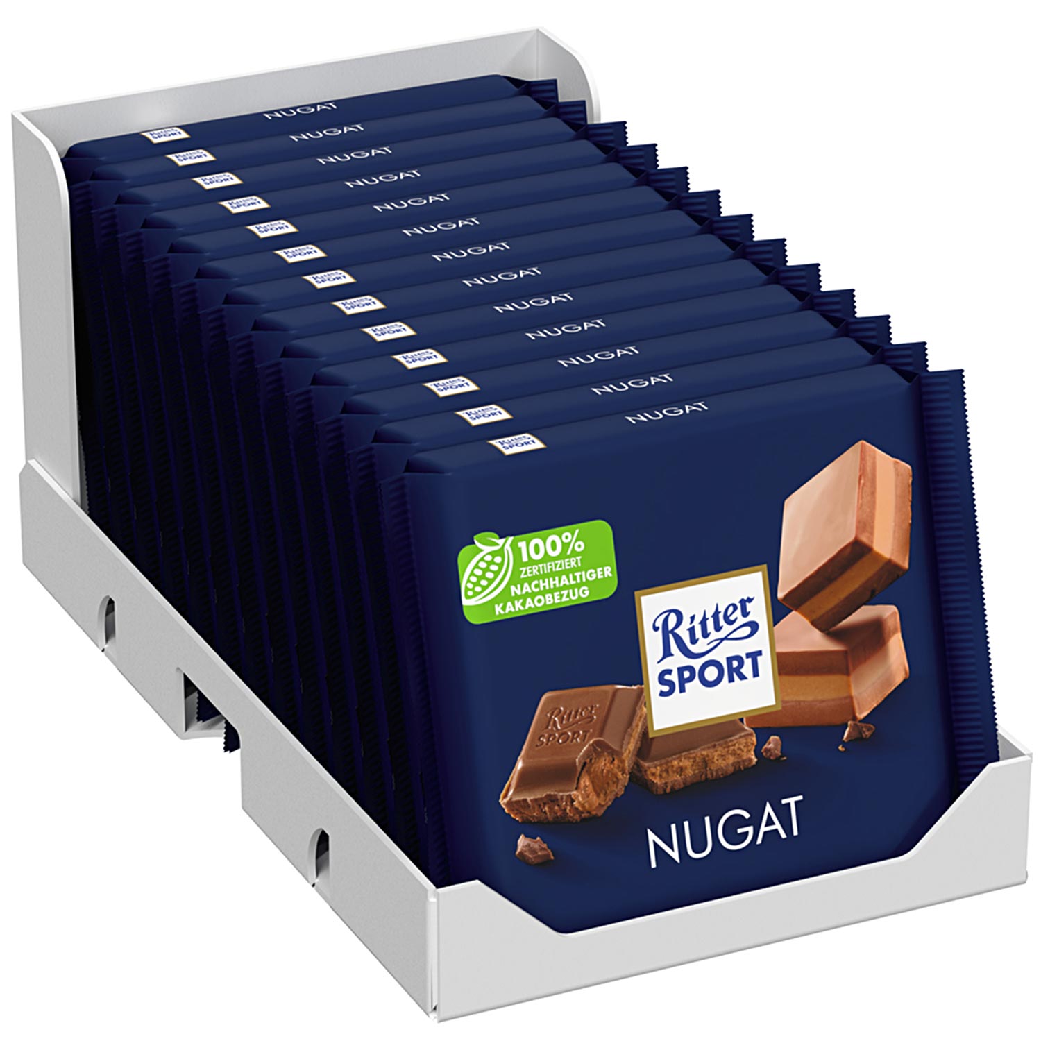 Ritter Sport Nugat 100g Vollmilchschokolade mit Nugat-Füllung – Detailansicht