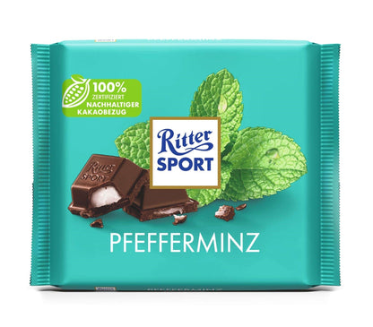 Ritter Sport Pfefferminz Dunkle Halbbitter-Schokolade 100 g