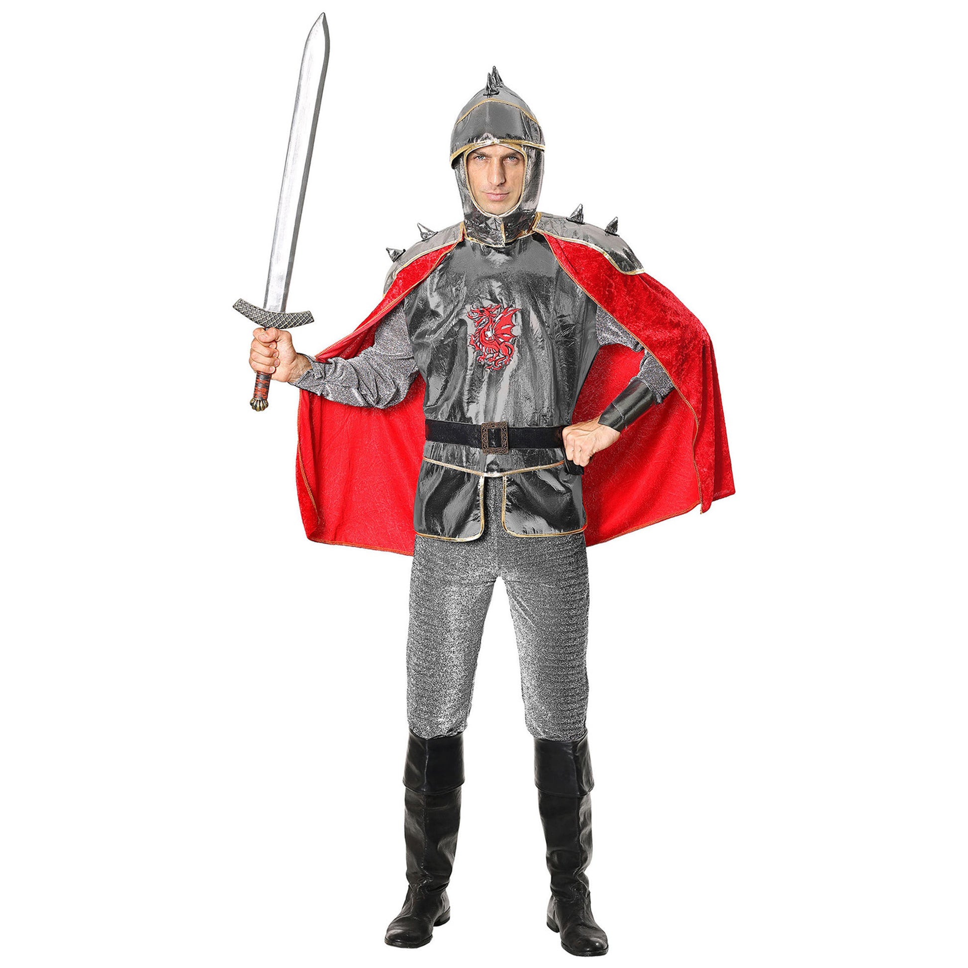 "RITTER" (Tunkia mit Rüstung & Umhang, Gürtel, Helm) – Vorderansicht