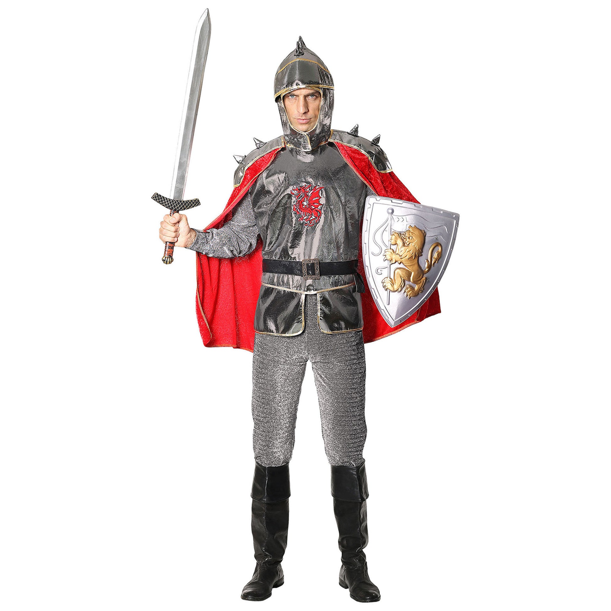 "RITTER" (Tunkia mit Rüstung & Umhang, Gürtel, Helm) – Detailansicht