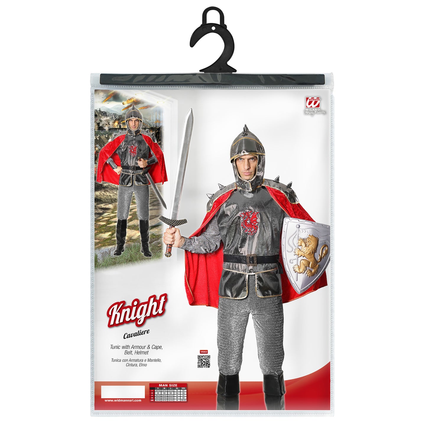 "RITTER" (Tunkia mit Rüstung & Umhang, Gürtel, Helm) – Ansicht 5