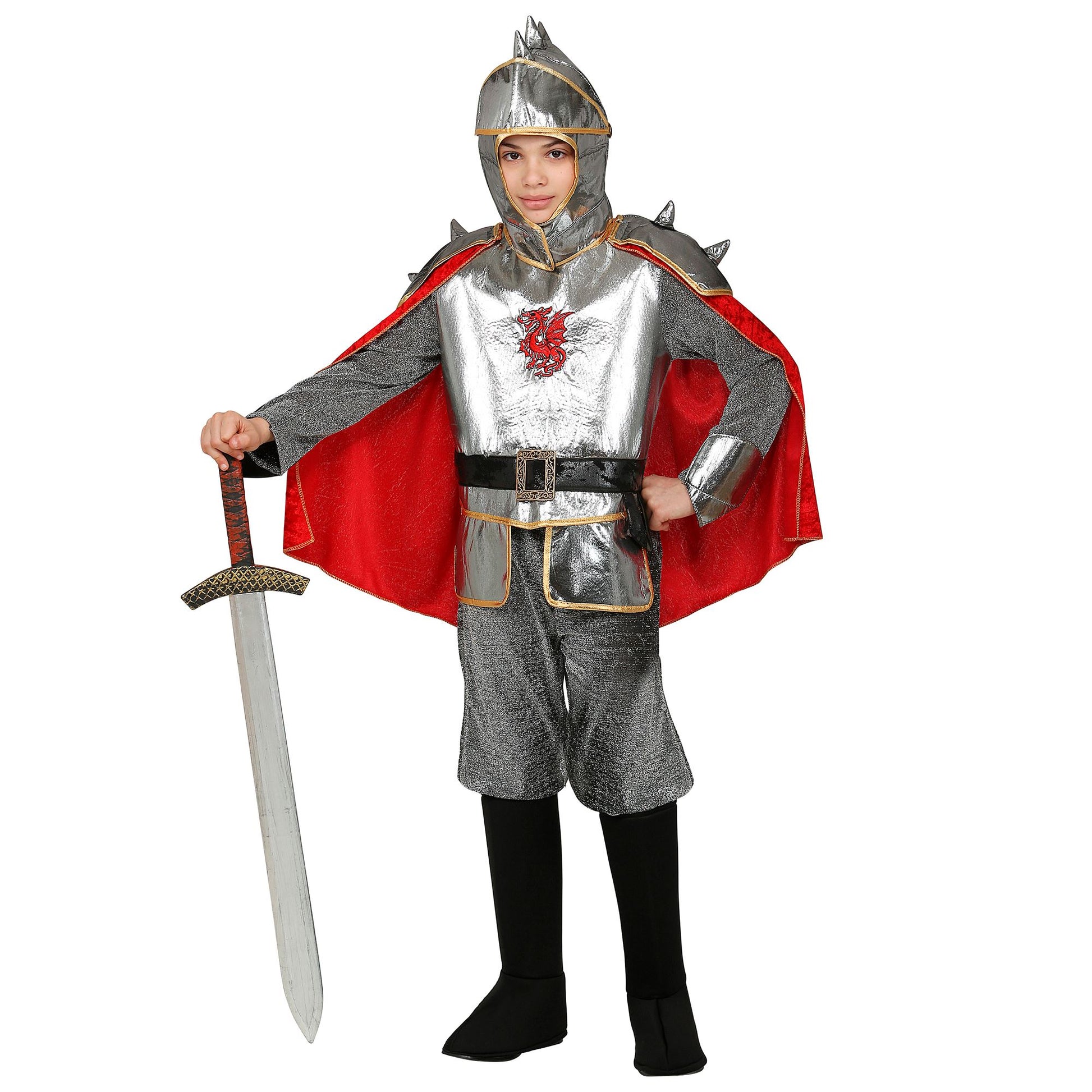 "RITTER" (Tunkia mit Rüstung & Umhang, Gürtel, Helm) – Vorderansicht