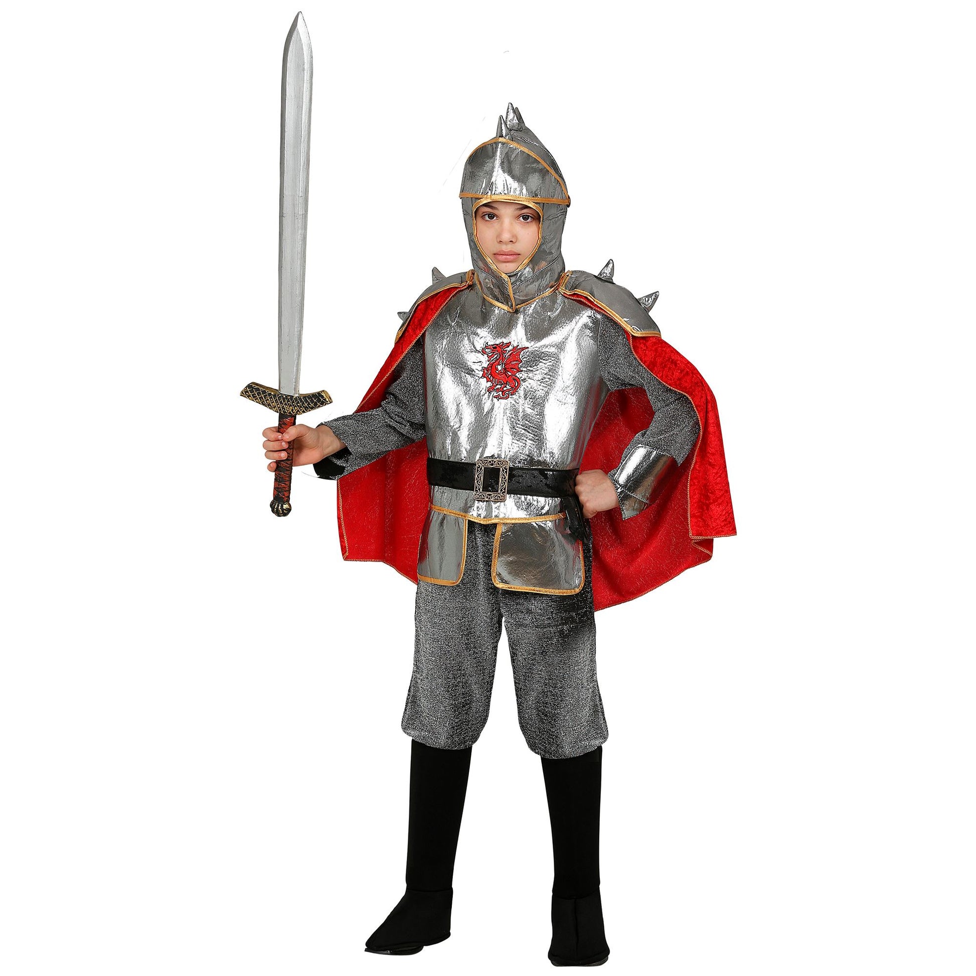 "RITTER" (Tunkia mit Rüstung & Umhang, Gürtel, Helm) – Detailansicht