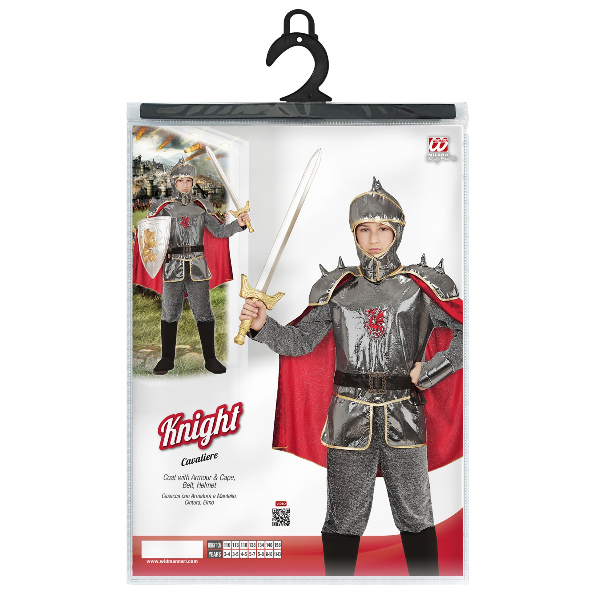 "RITTER" (Tunkia mit Rüstung & Umhang, Gürtel, Helm) – Ansicht 4