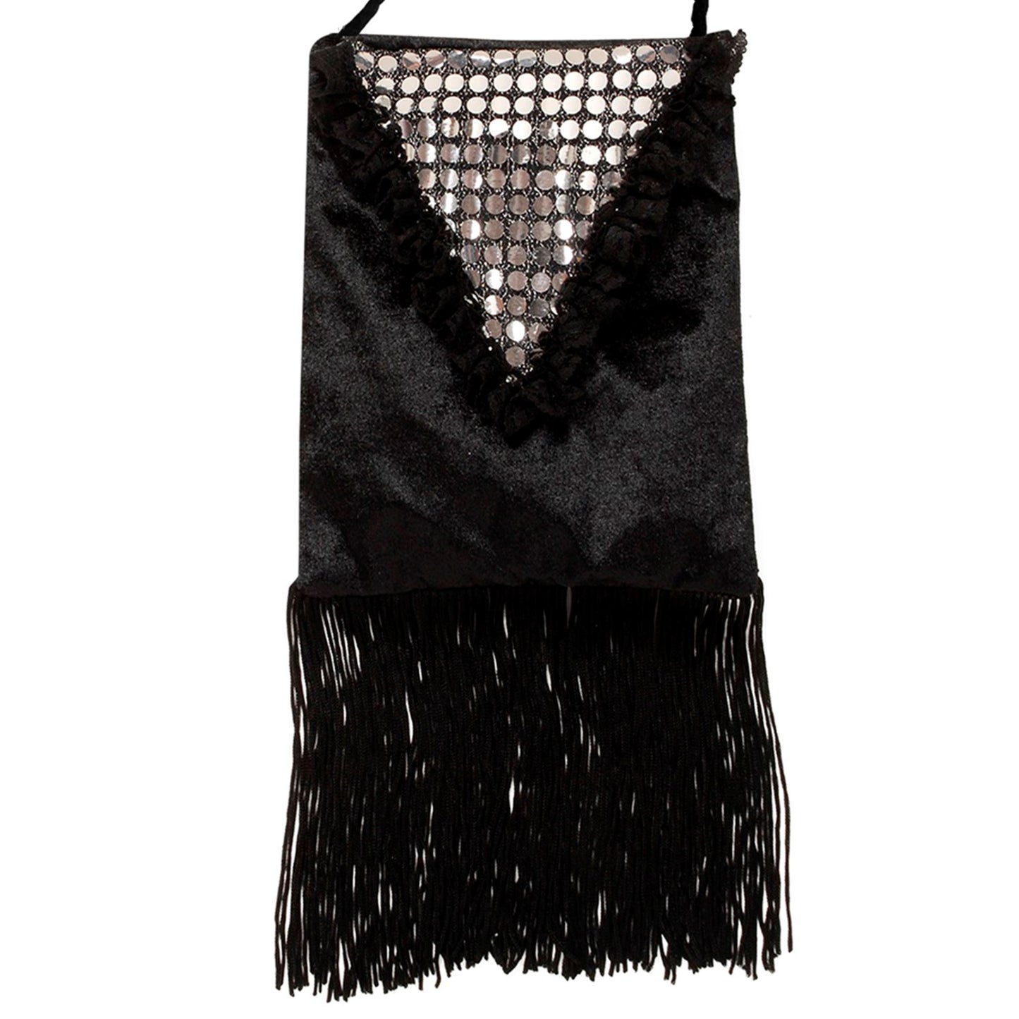 "ROARING 20s RETROHANDTASCHE" aus Samt und Pailletten – Vorderansicht