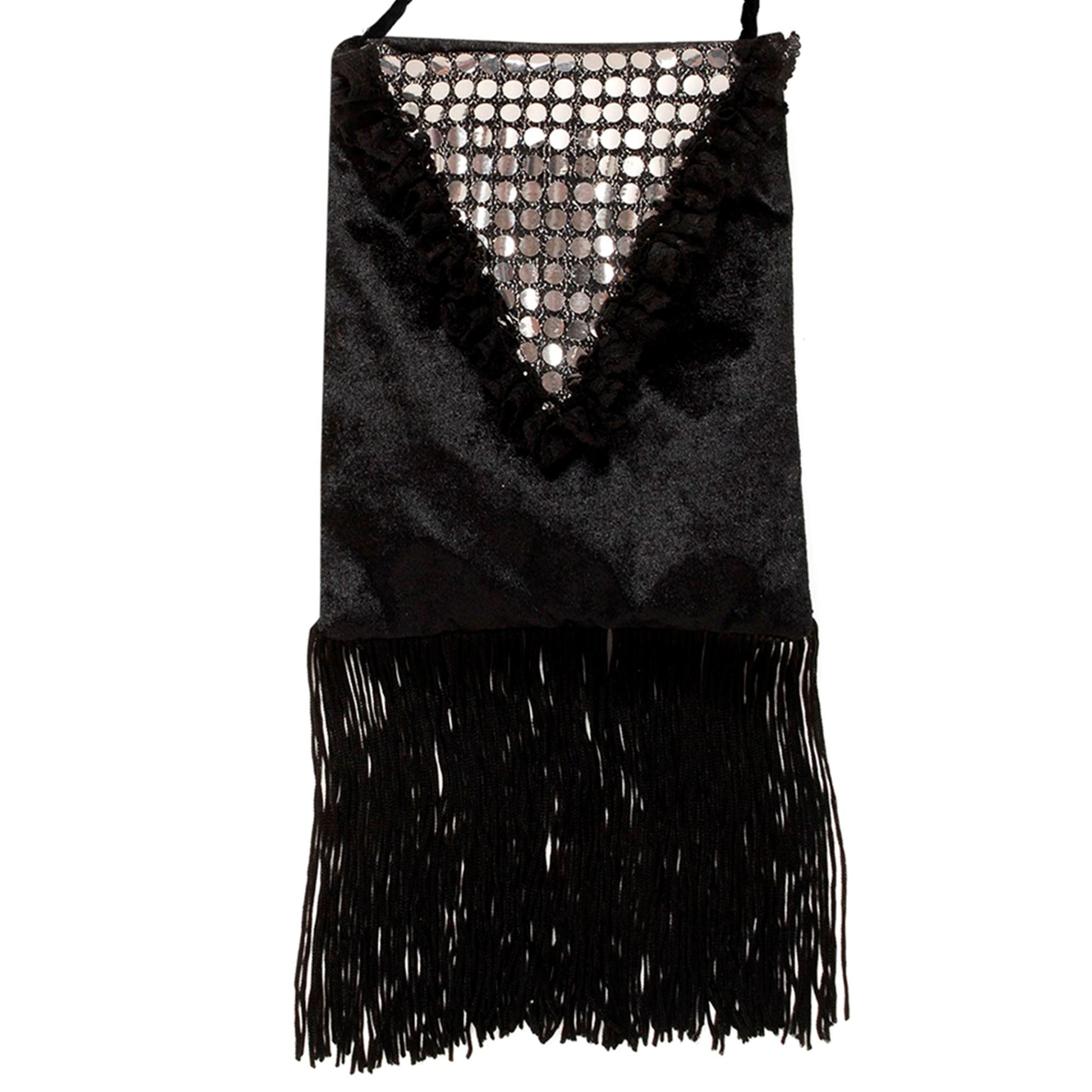 "ROARING 20s RETROHANDTASCHE" aus Samt und Pailletten – Vorderansicht