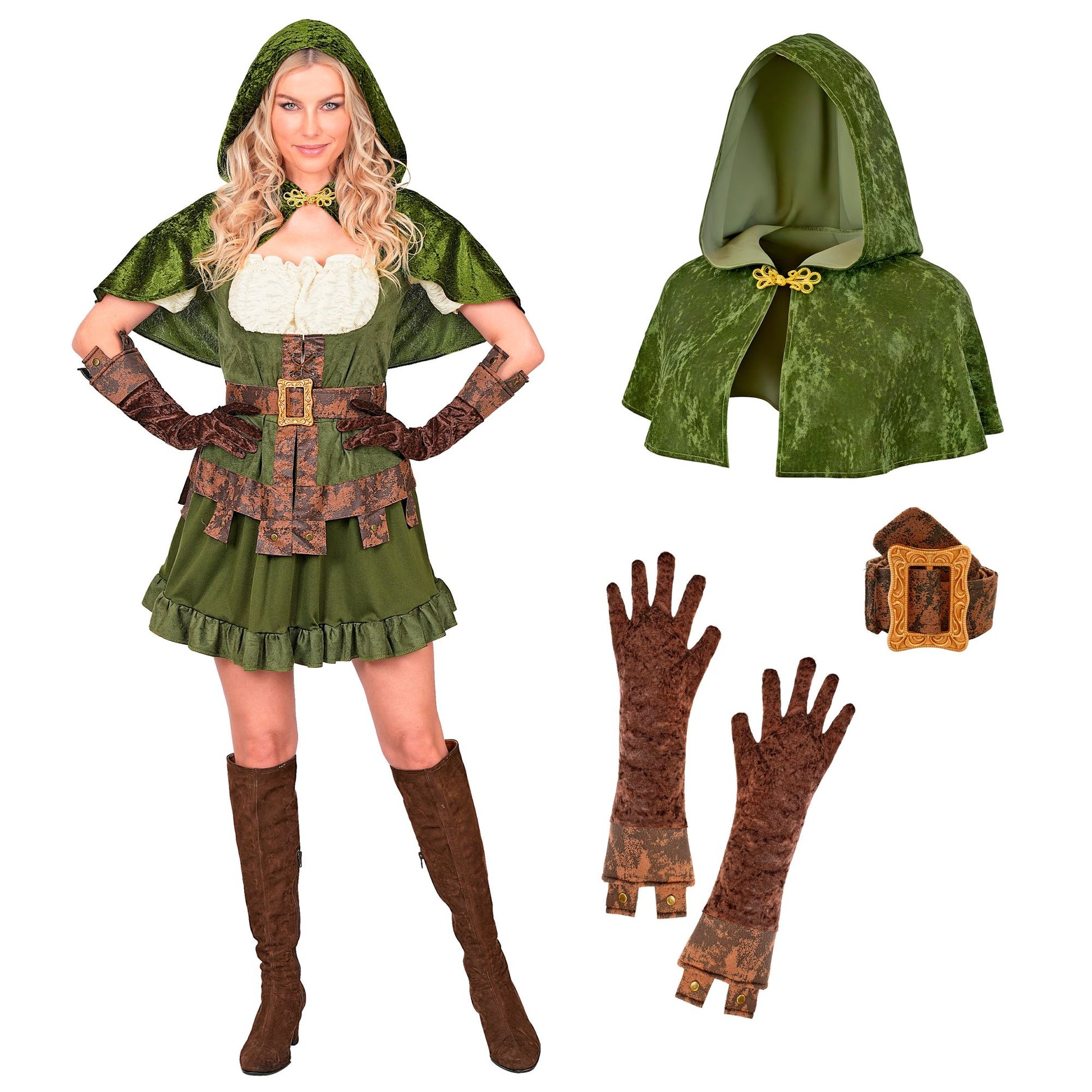 "ROBIN OF SHERWOOD" (Kleid, Gürtel, Umhang, Handschuhe) – Detailansicht