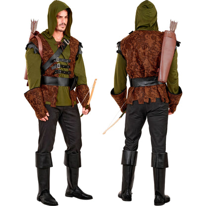"ROBIN OF SHERWOOD" (Oberteil mit Kapuze und Weste, Schärpe mit Schnalle, Gütel mit Tasche, Handschuhe, Stiefelüberzieher) – Ansicht 4