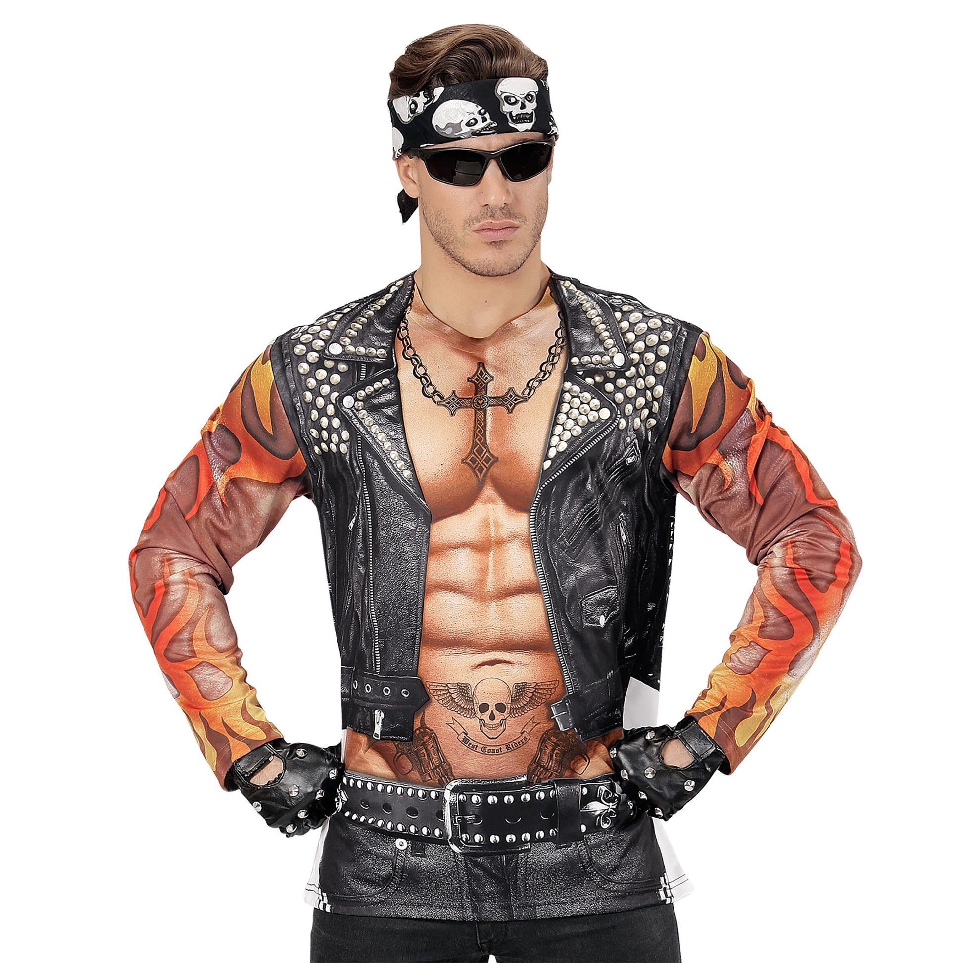 "ROCKER / BIKER" (in Fotosublimation bedrucktes T-Shirt) – Vorderansicht