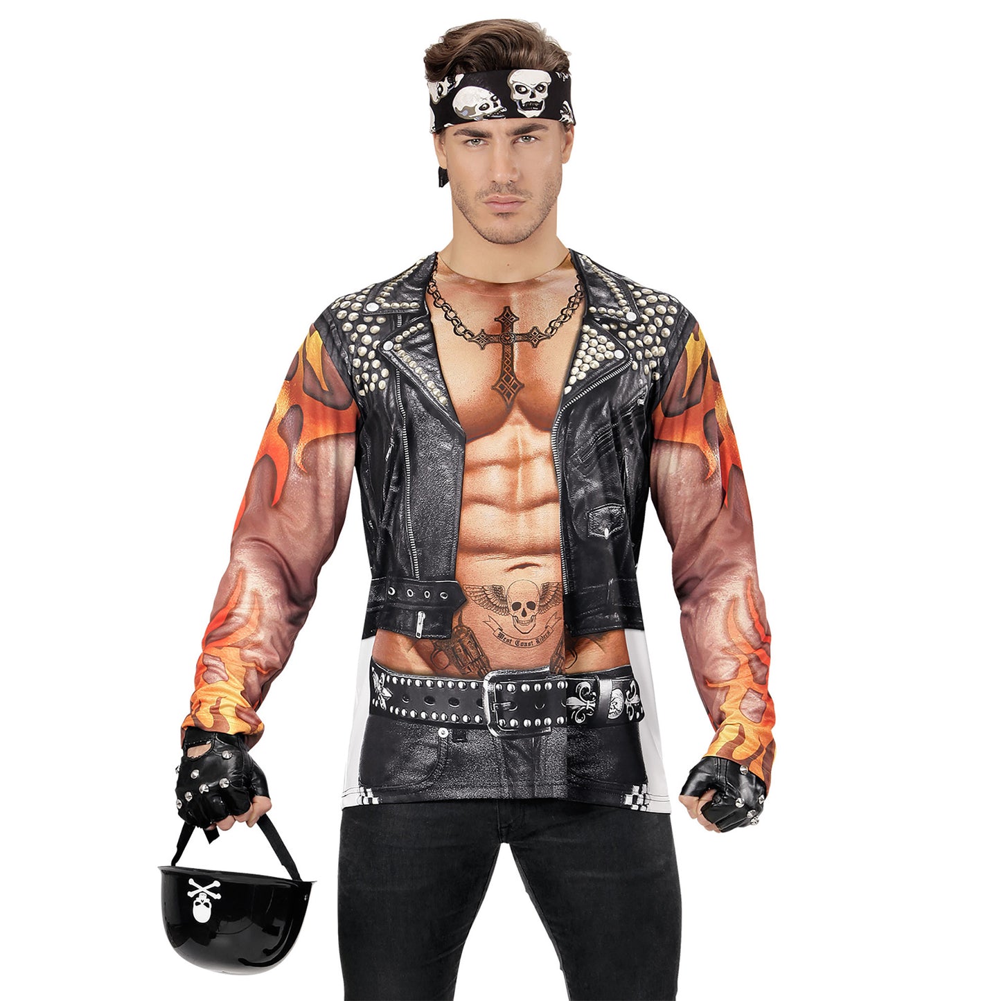 "ROCKER / BIKER" (in Fotosublimation bedrucktes T-Shirt) – Detailansicht