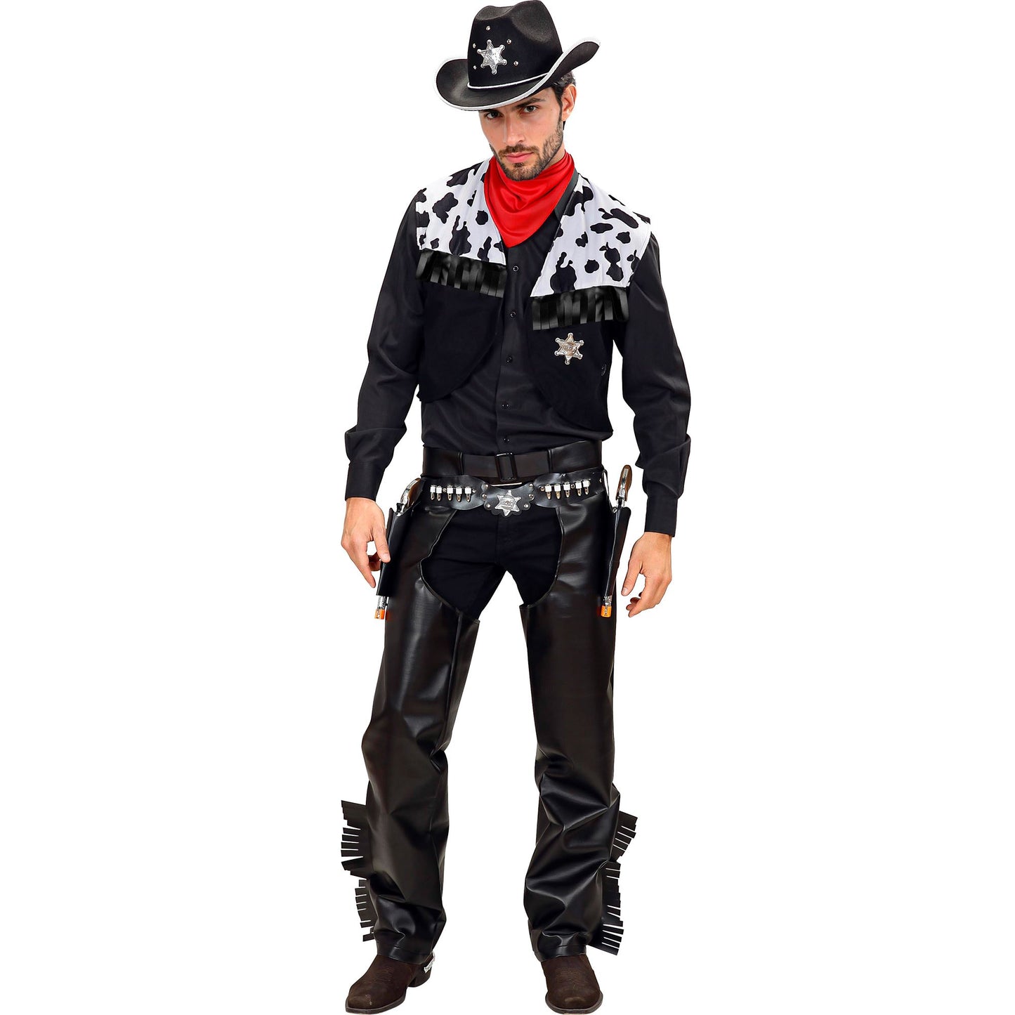 "RODEO COWBOY" (Weste, Chaps, Gürtel, Bandana) – Detailansicht
