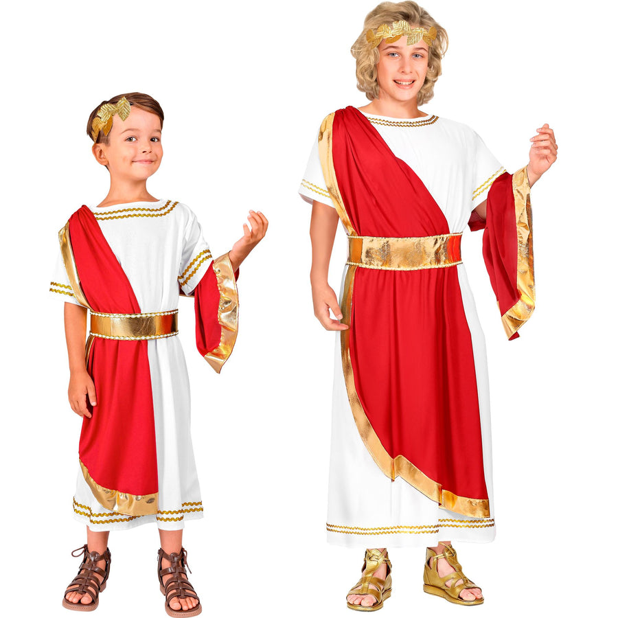 "RÖMISCHER KAISER" (Tunika mit Schärpe, Gürtel, Lorbeerkranz) – Vorderansicht