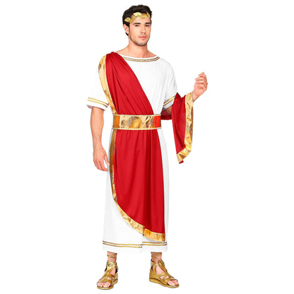 "RÖMISCHER KAISER" (Tunika mit Schärpe, Gürtel, Lorbeerkranz) – Vorderansicht