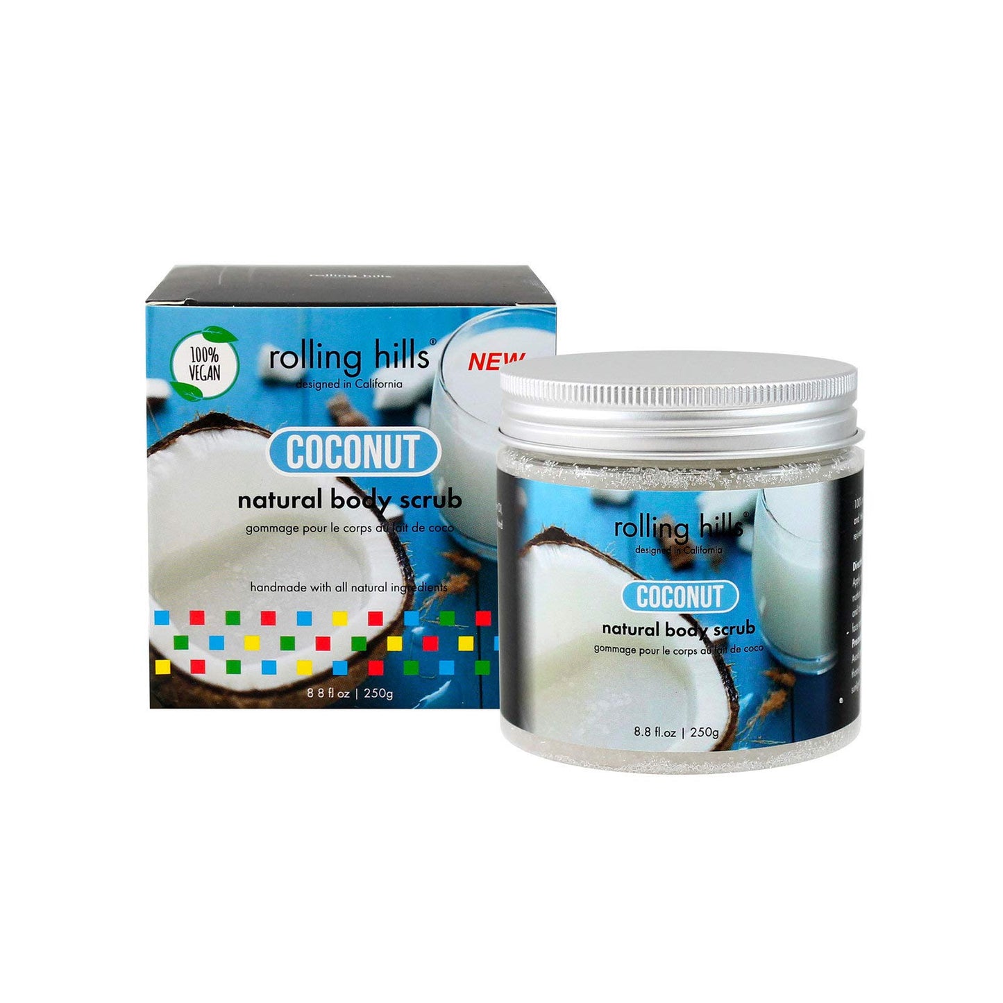 Rolling Hills Rolling Hills, Coconut, Beseitigt Unreinheiten, Körperpeeling, 250 g Regular