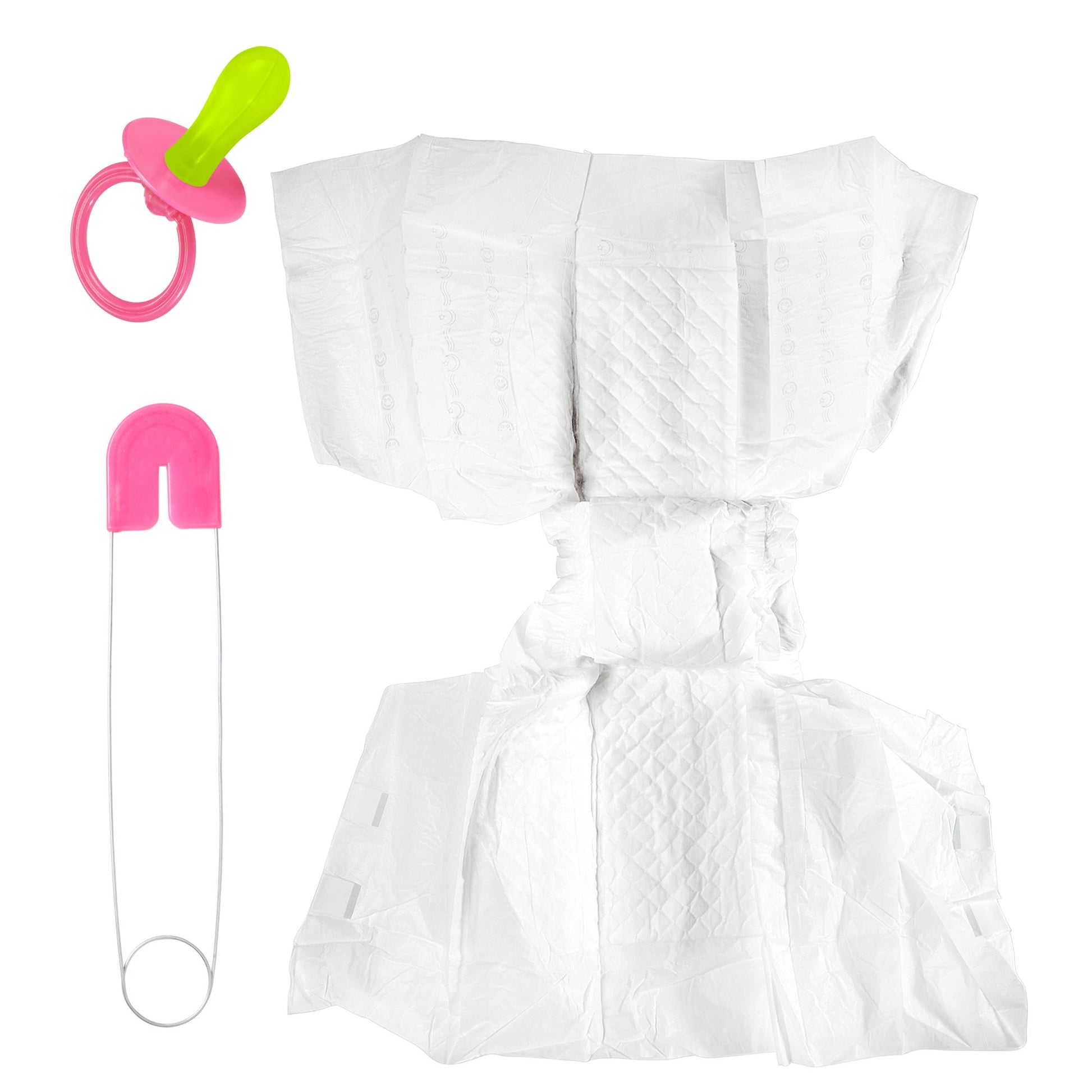 "ROSA BABY SET" (Windel, Stecknadel, Schnuller) – Vorderansicht