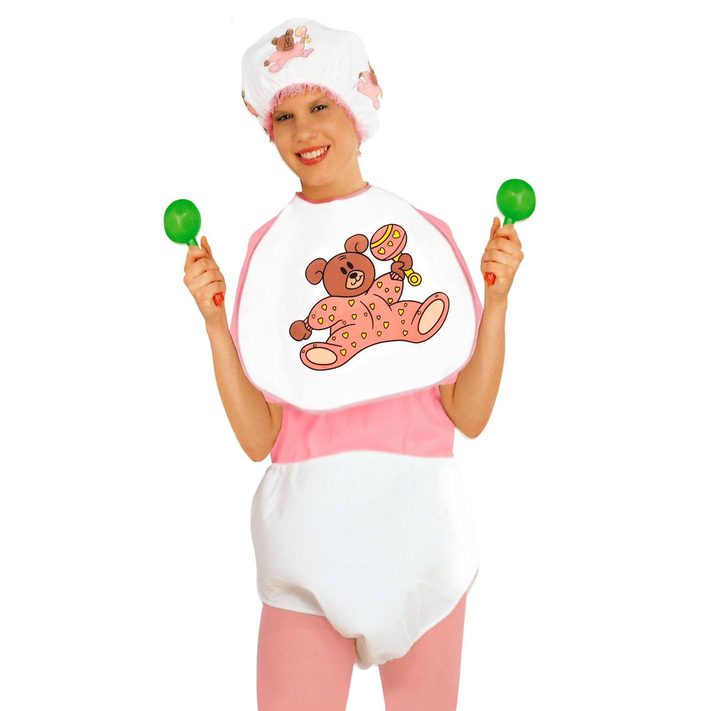 "ROSA BABY" Verkleidungsset (Haube, Lätzchen, Riesenwindel) – Ansicht 4