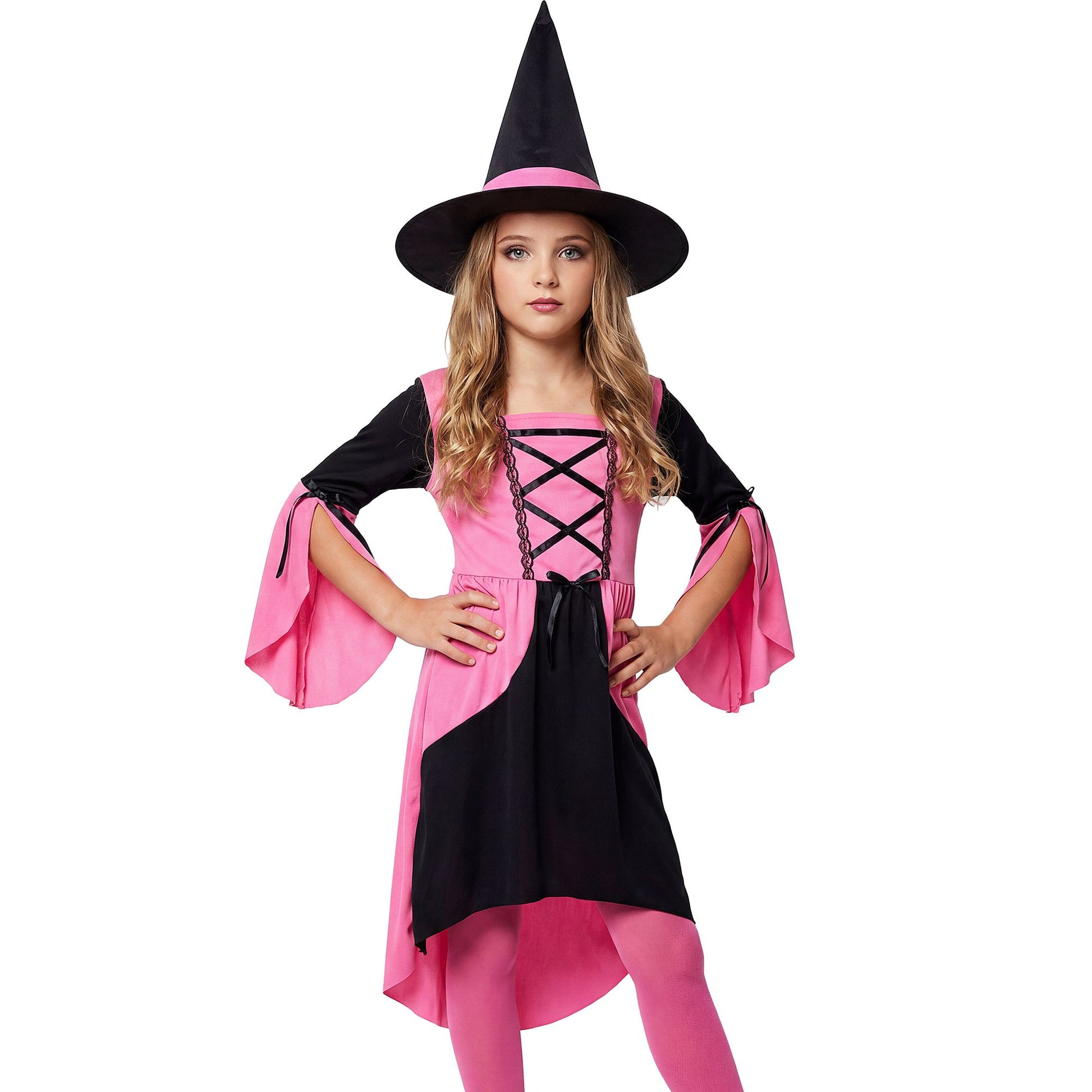 "ROSA HEXE" (Kleid, Hut) – Vorderansicht