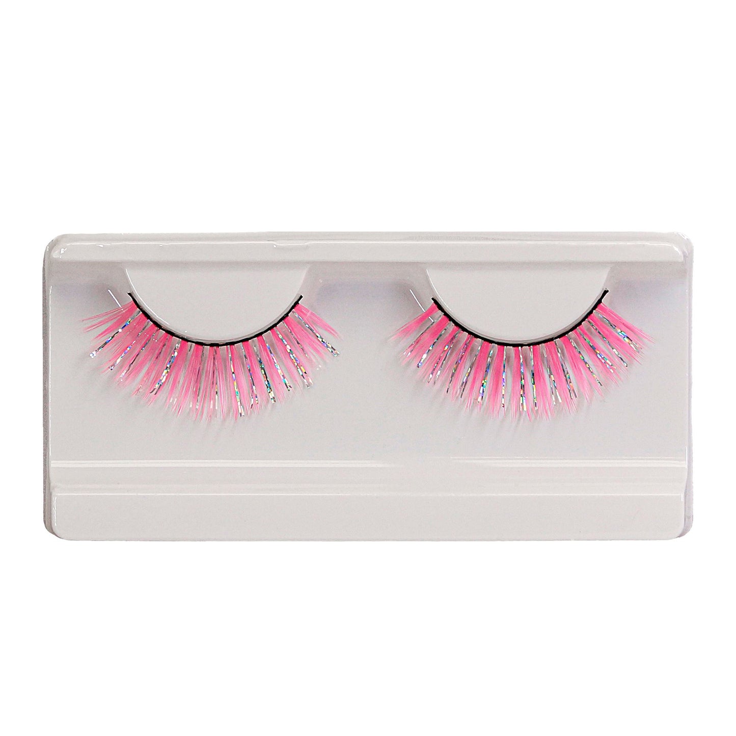"ROSA HOLOGRAPHISCHE FASHION WIMPERN" mit Klebstofftube – Detailansicht