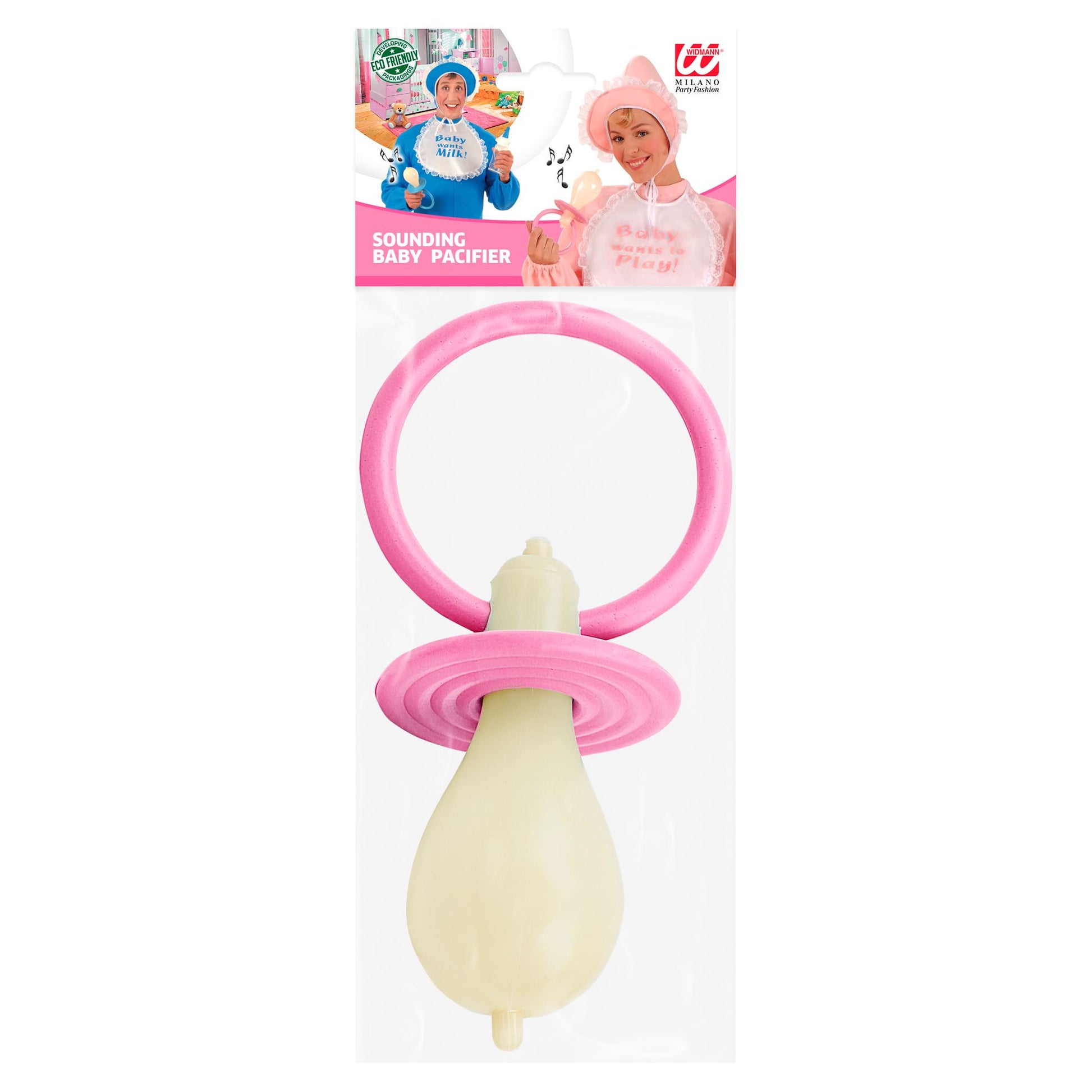 "ROSA MAXISCHNULLER BABY MIT SOUND" 25 cm – Detailansicht