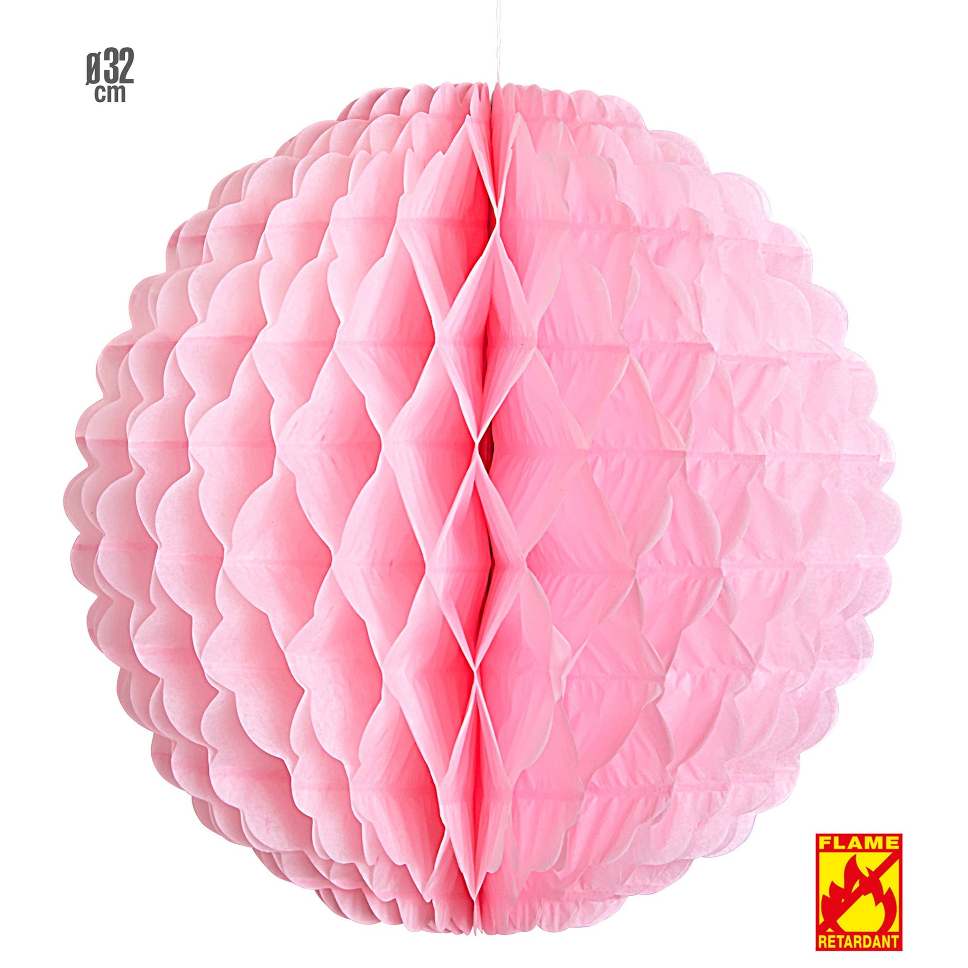 "ROSA WABENBALL LAMPION" Ø 32cm - schwer entflammbar – Vorderansicht
