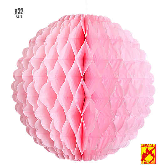 "ROSA WABENBALL LAMPION" Ø 32cm - schwer entflammbar – Vorderansicht