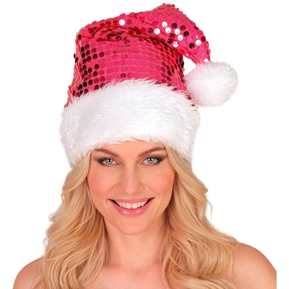"ROSA WEIHNACHTSMANNMÜTZE MIT PLÜSCH & PAILLETTEN" – Ansicht 4