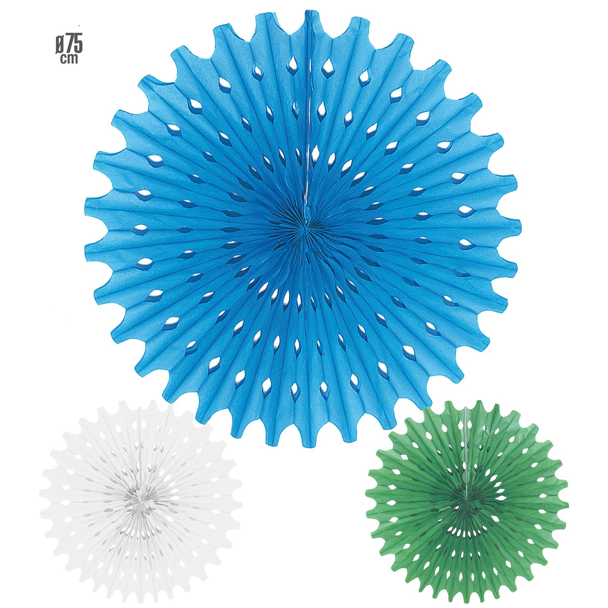 "ROSETTE" Ø 75 cm - sort. in 3 Farben (weiß türkis, limettengrün) – Vorderansicht