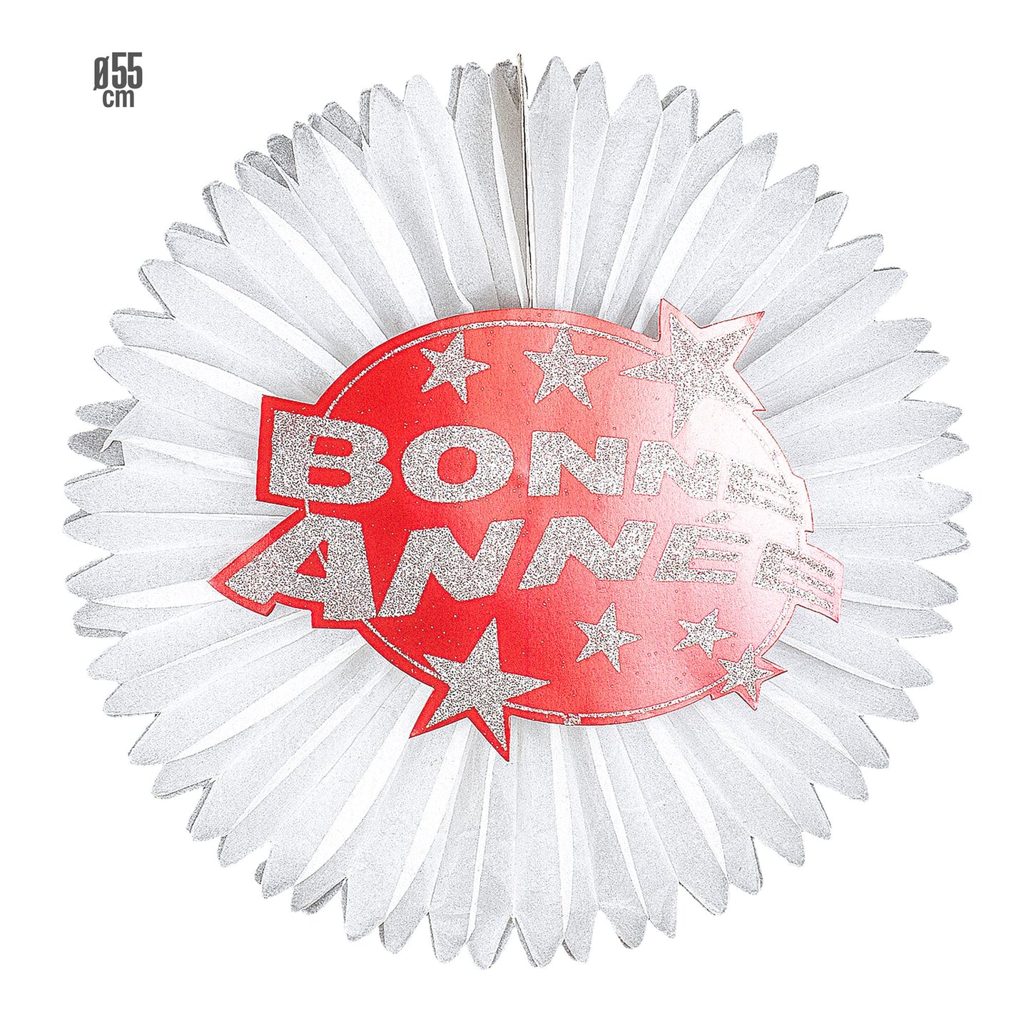 "ROSETTE BONNE ANNÉE ROT" Ø 55 cm – Vorderansicht