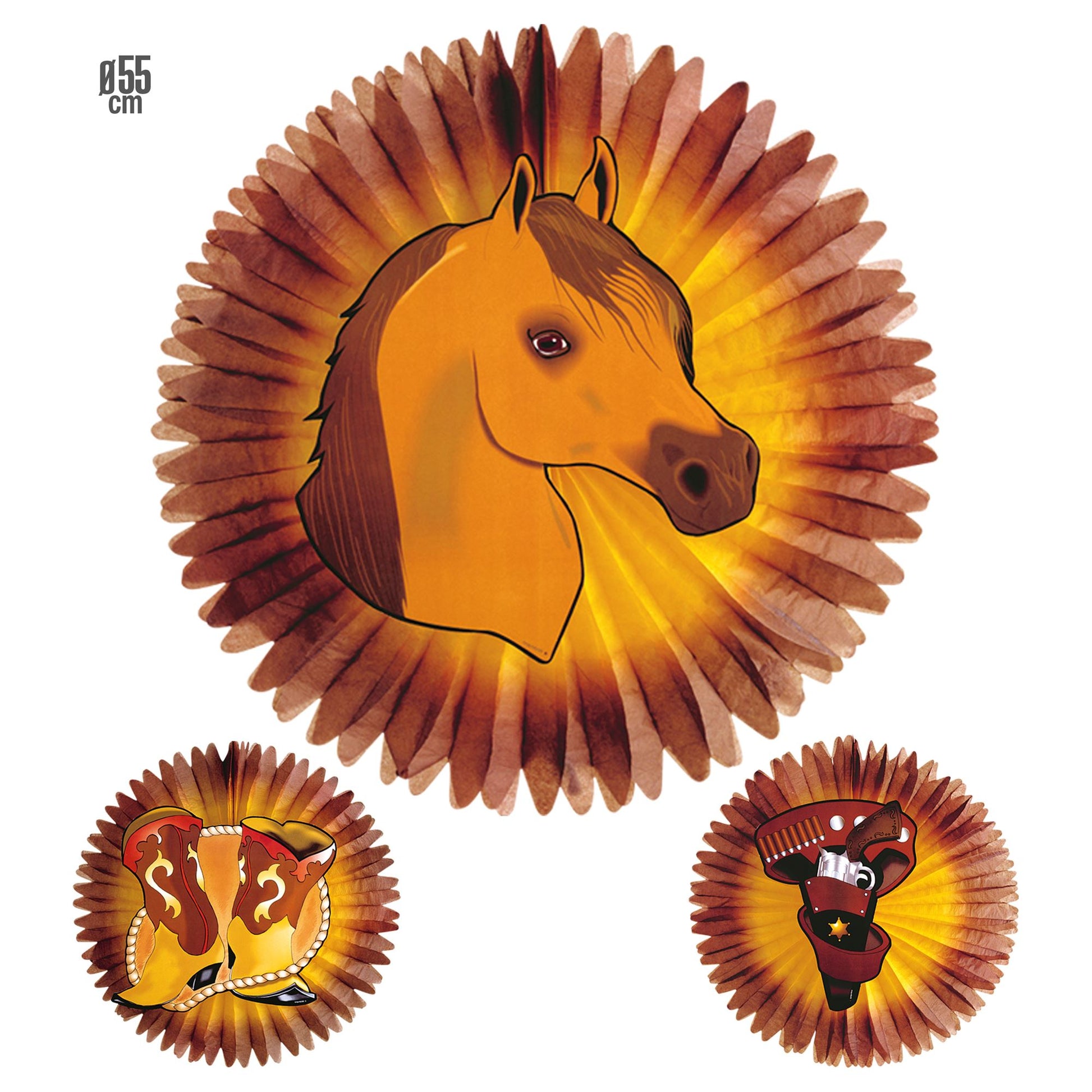 "ROSETTE WESTERN" Ø 55 cm - sort. in 3 Modellen – Vorderansicht