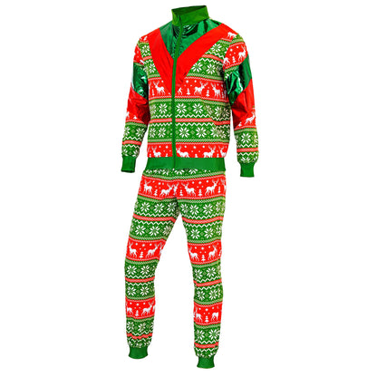 "ROT-GRÜNER MERRY CHRISTMAS PARTY FASHION TRAININGSANZUG" (Oberteil, Hose) – Ansicht 4