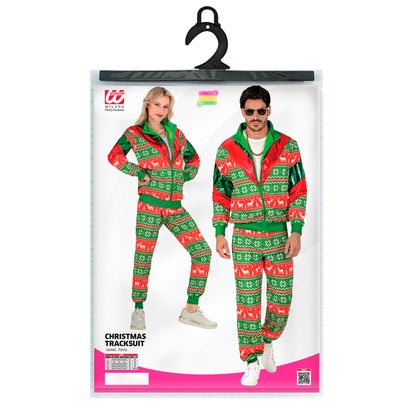 "ROT-GRÜNER MERRY CHRISTMAS PARTY FASHION TRAININGSANZUG" (Oberteil, Hose) – Ansicht 5