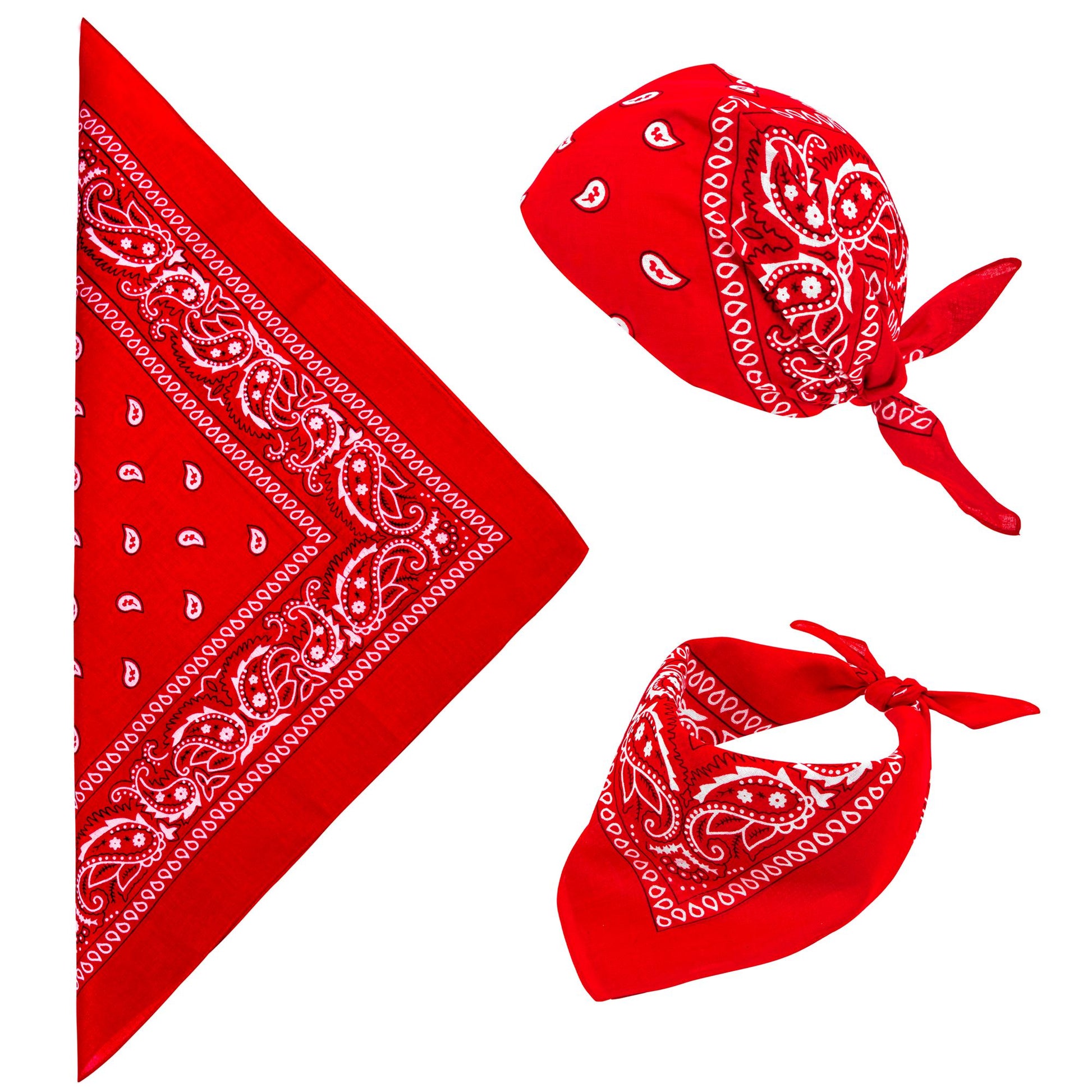 "ROTE BANDANA" 55x55 cm - 100% Baumwolle – Vorderansicht