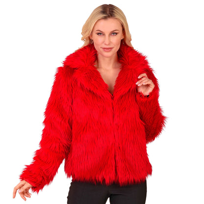 "ROTE DAMEN PLÜSCHJACKE" – Ansicht 3