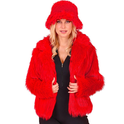 "ROTE DAMEN PLÜSCHJACKE" – Ansicht 4