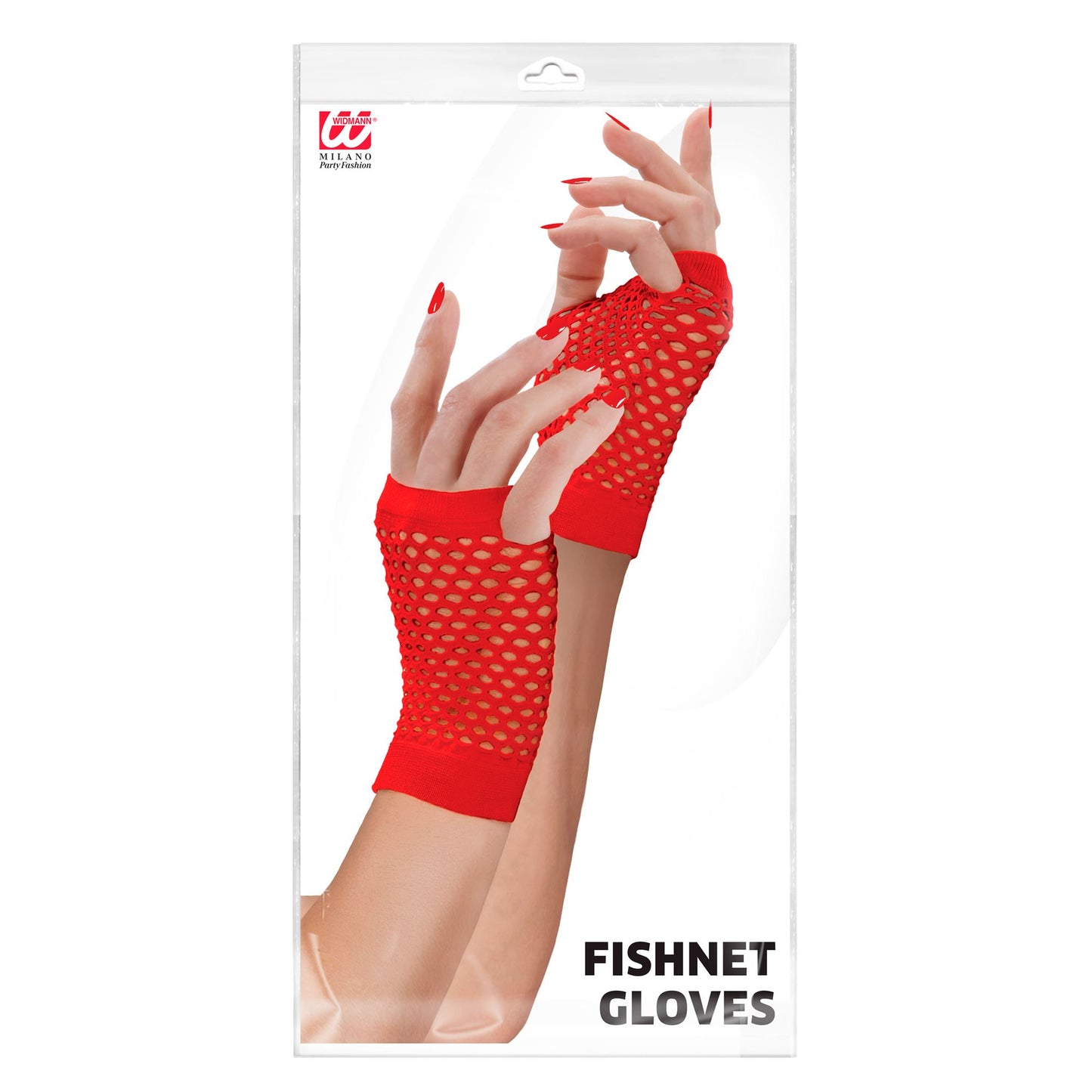 "ROTE FINGERLOSE NETZHANDSCHUHE" – Detailansicht
