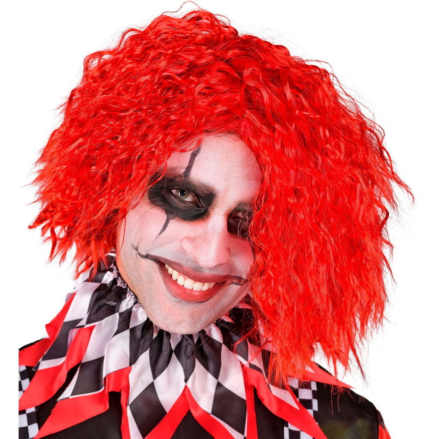 "ROTE KILLERCLOWN PERÜCKE" in Box – Vorderansicht