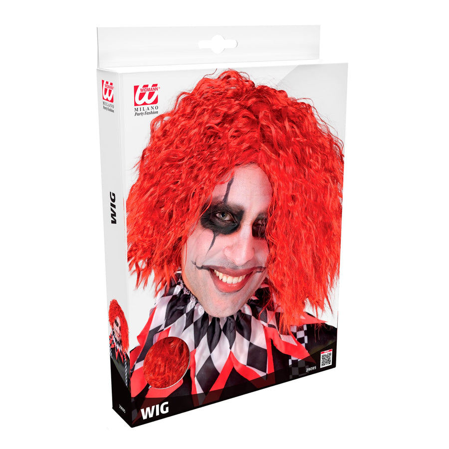 "ROTE KILLERCLOWN PERÜCKE" in Box – Detailansicht