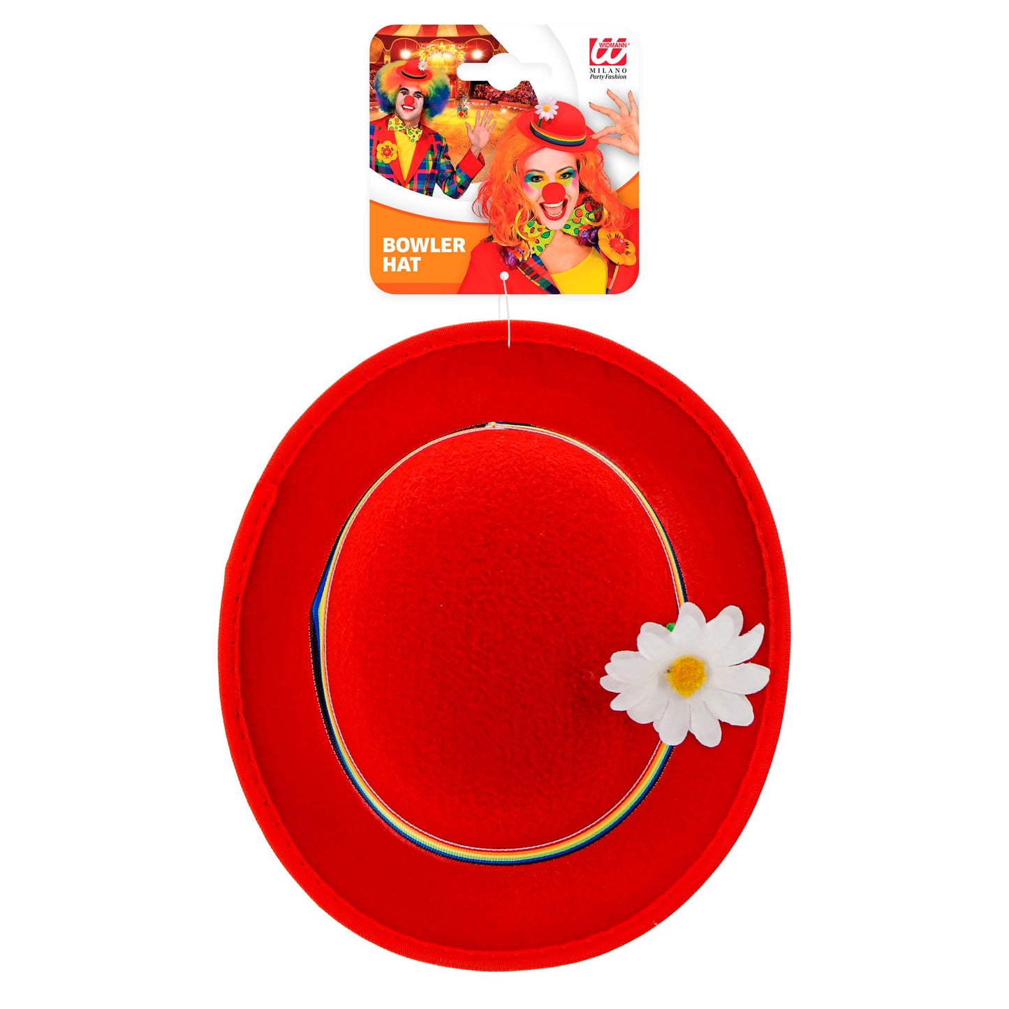 "ROTE MELONE MIT BUNTEM BAND UND BLUME" aus Filz – Detailansicht