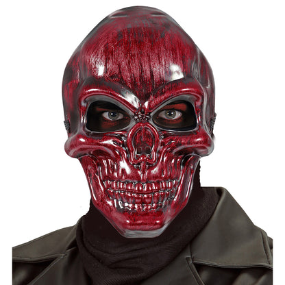"ROTE METALLOPTIK SKELETTMASKE" – Detailansicht